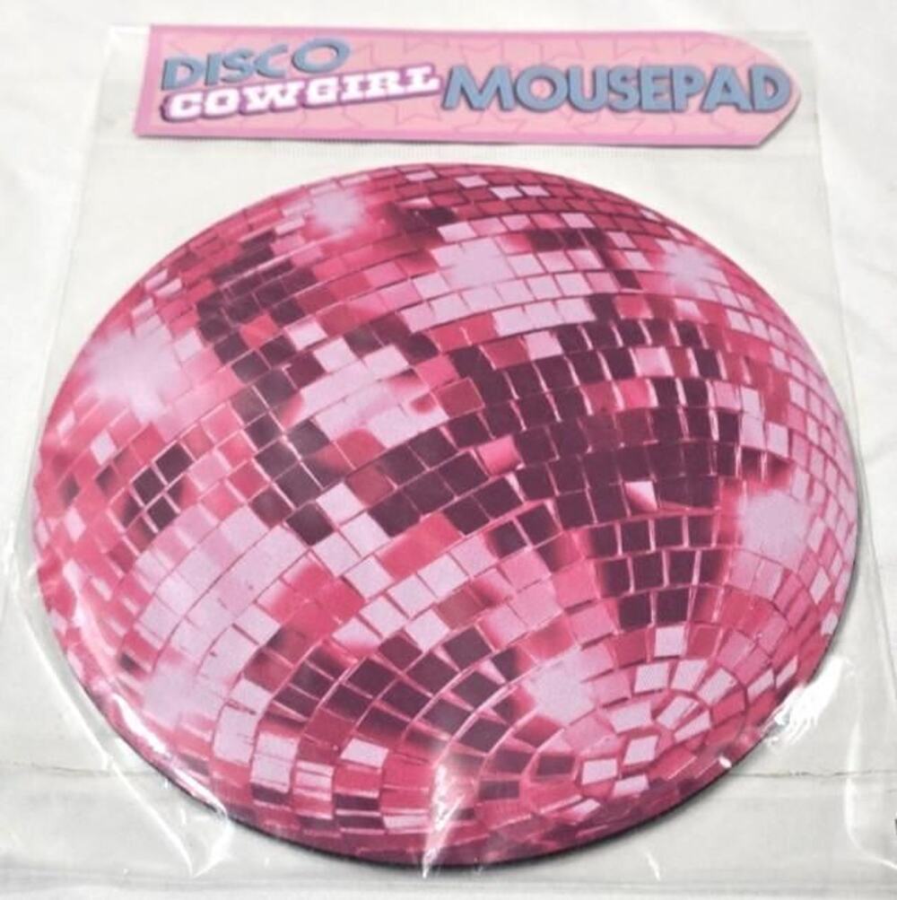 Disco Cowgirl MOUSE PAD- Pink Disco Ball Design- 7.75" Diameter